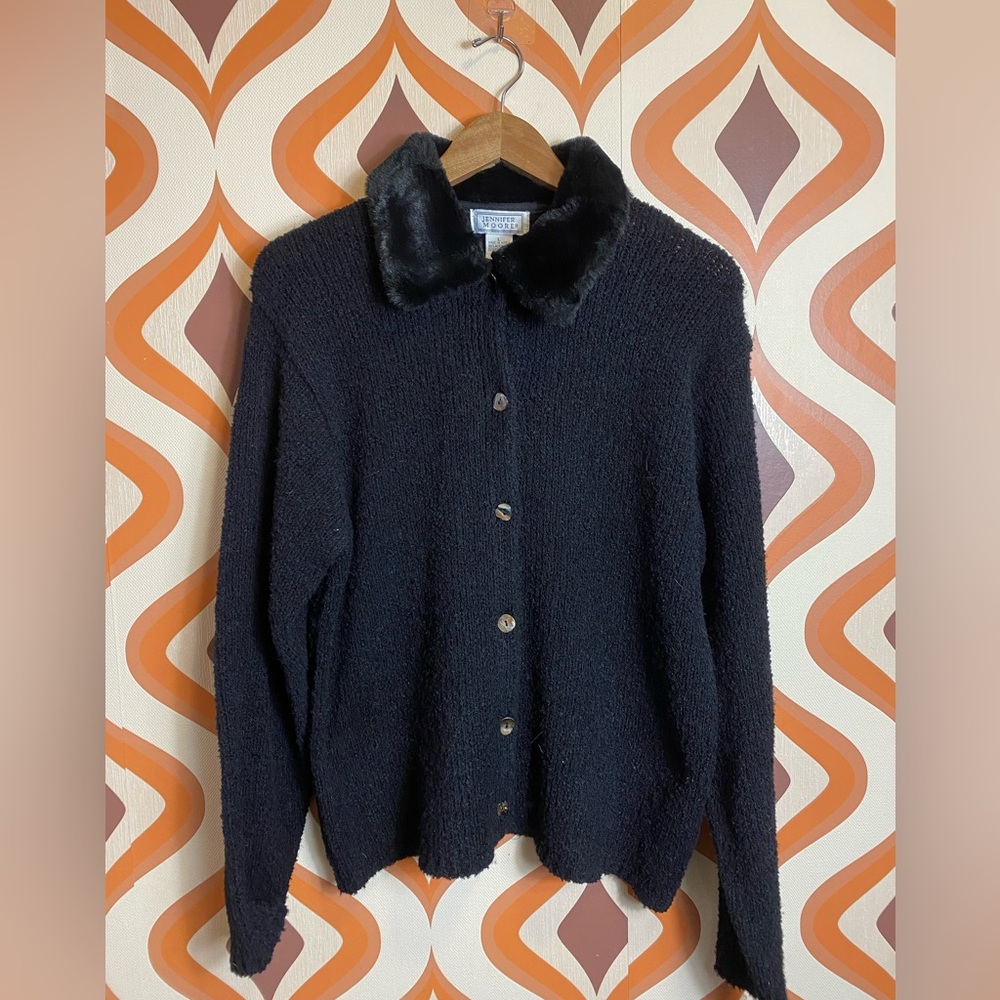 Size large cardigan fur collar